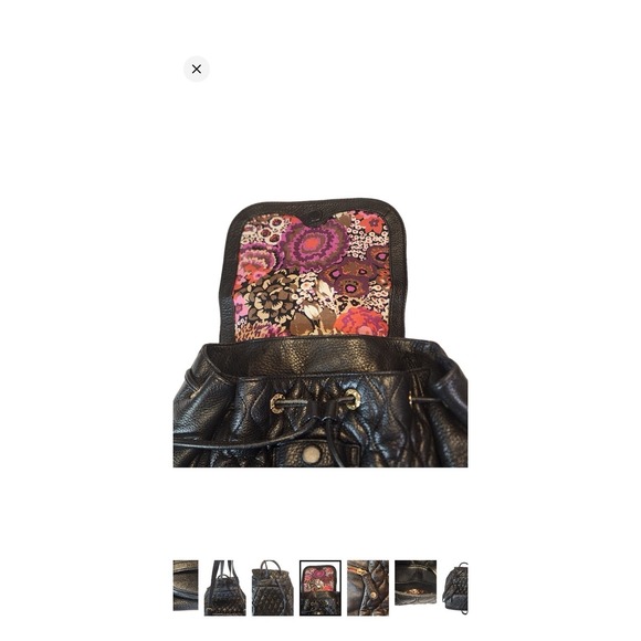 Vera Bradley Amy Quilted Leather Soft Backpack‎ Black main image 9